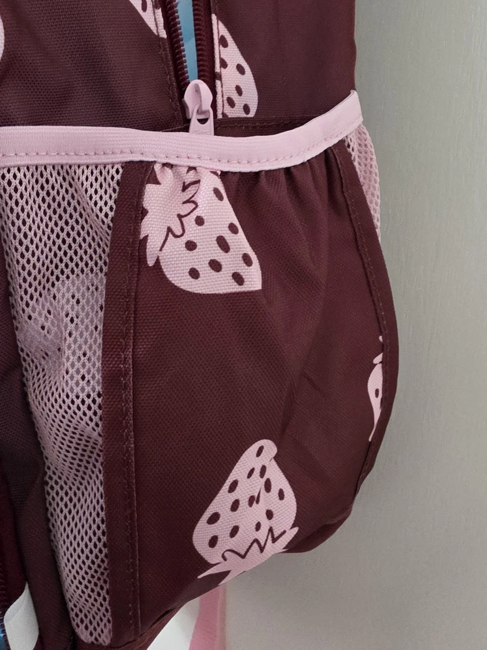 Cat & Jack Burgundy Backpack with Pink Strawberry Print